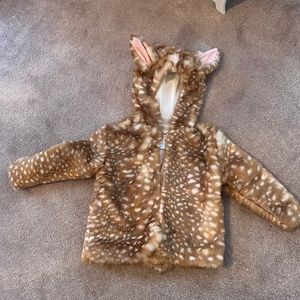Faux fur fawn coat